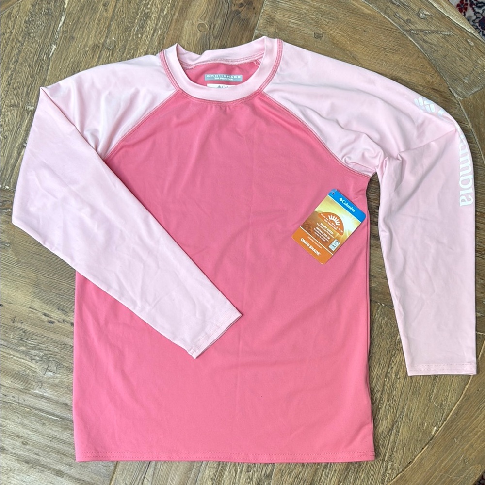 Columbia Two-Tone Pink Long Sleeve Shirt